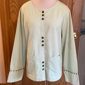 Light green button down long sleeve shirt/jacket